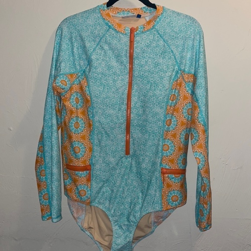 CABANA Life Sun Protection 2 Piece Set Long‎ Sleeve One Piece and Pants Size XL